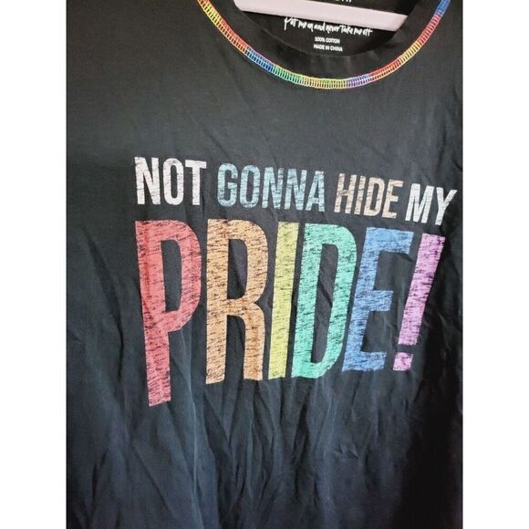 Torrid 3 Women’s Relaxed Fit Black T-shirt Size 3X Not Gonna Hide My Pride SS - Picture 3 of 6